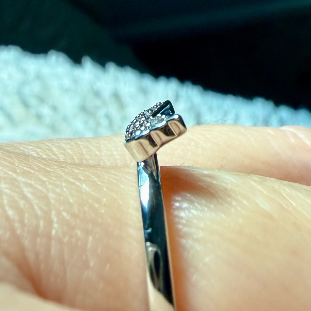 NEW! White Gold Plated Crystal Angel Wings Ring - Size 8 - Picture 7 of 12